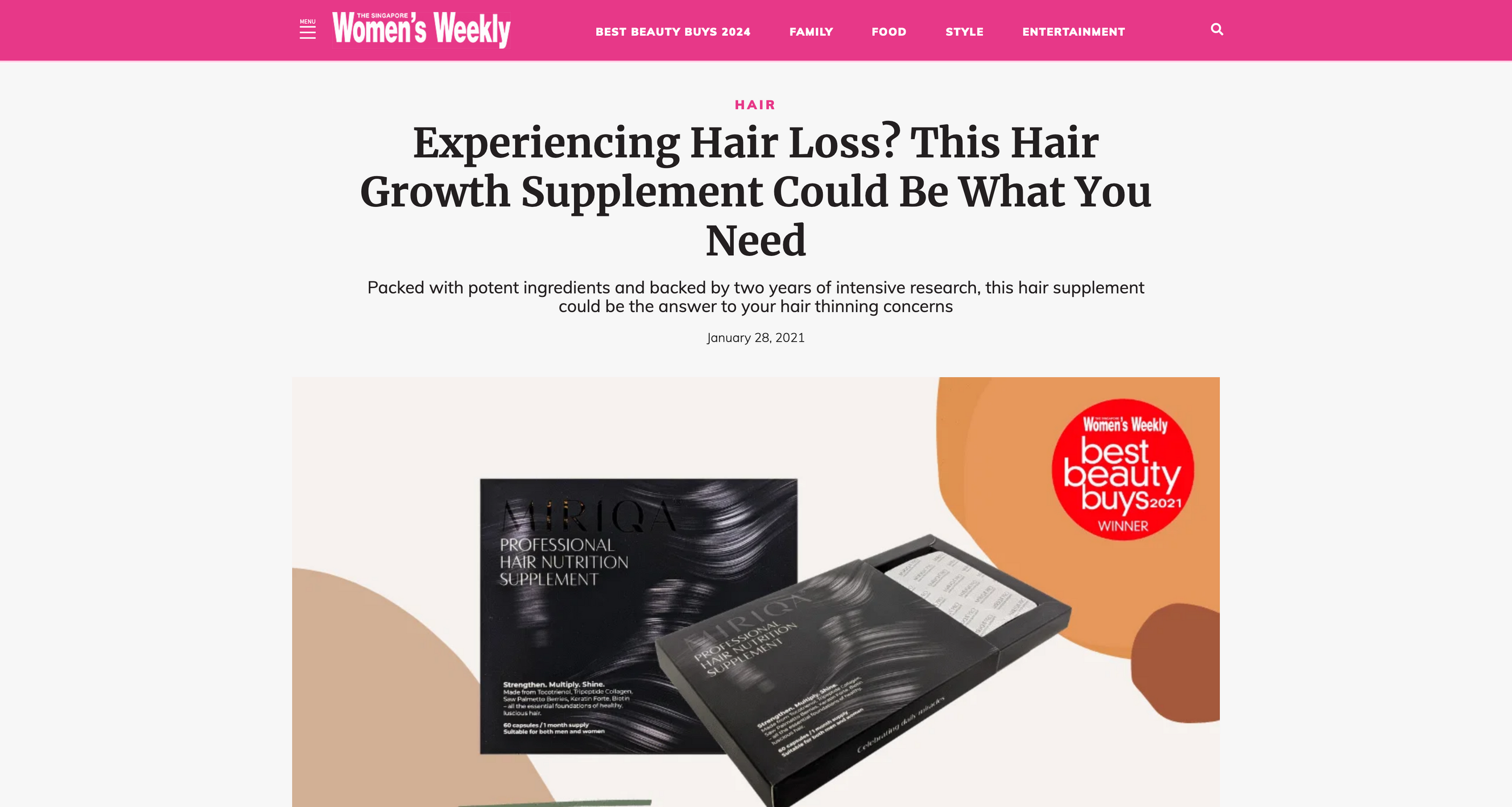 Experiencing Hair Loss? This Hair Growth Supplement Could Be What You Need by The Singapore Women’s Weekly