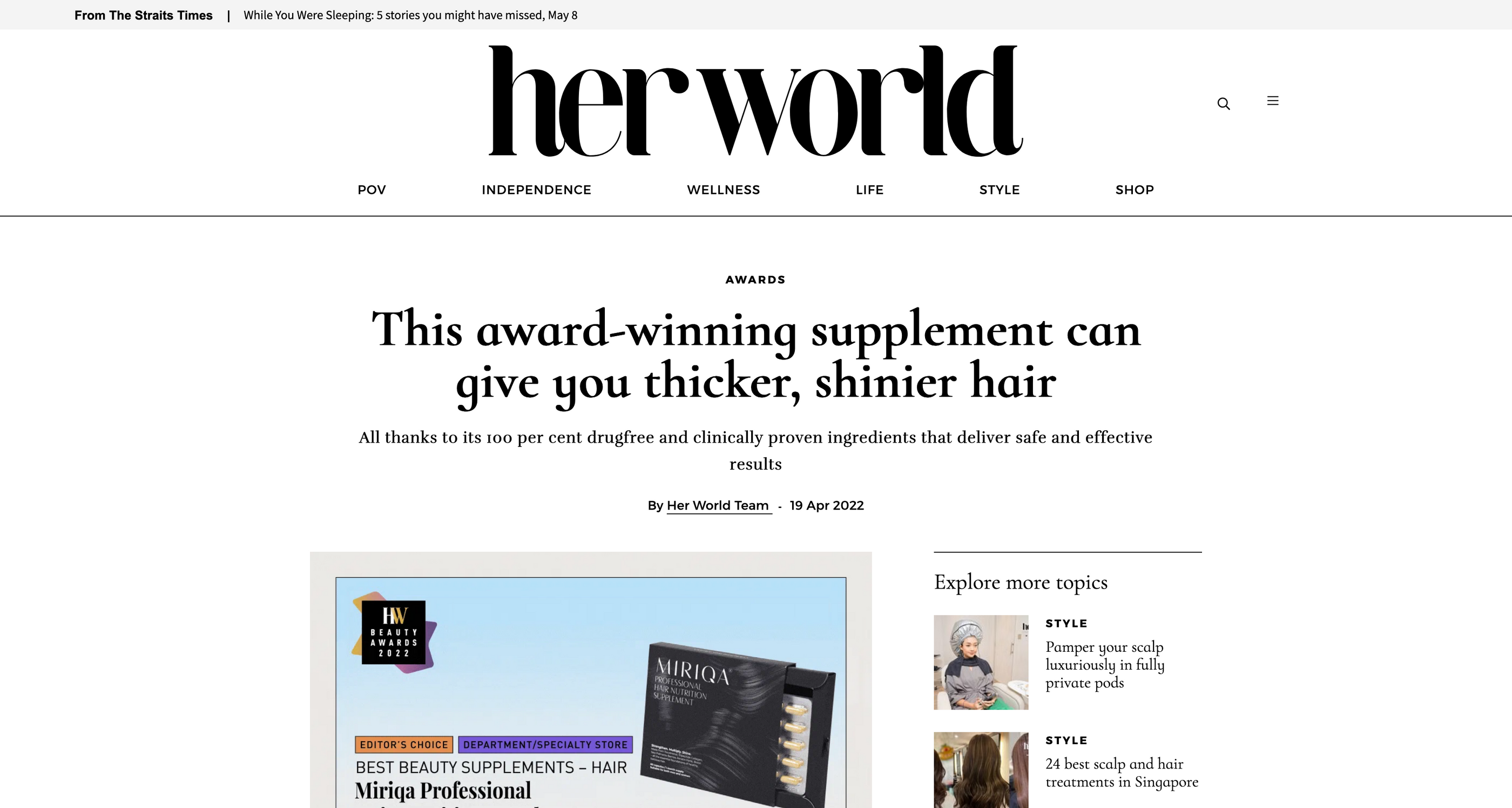 This Award-Winning Supplement Can Give You Thicker, Shinier Hair