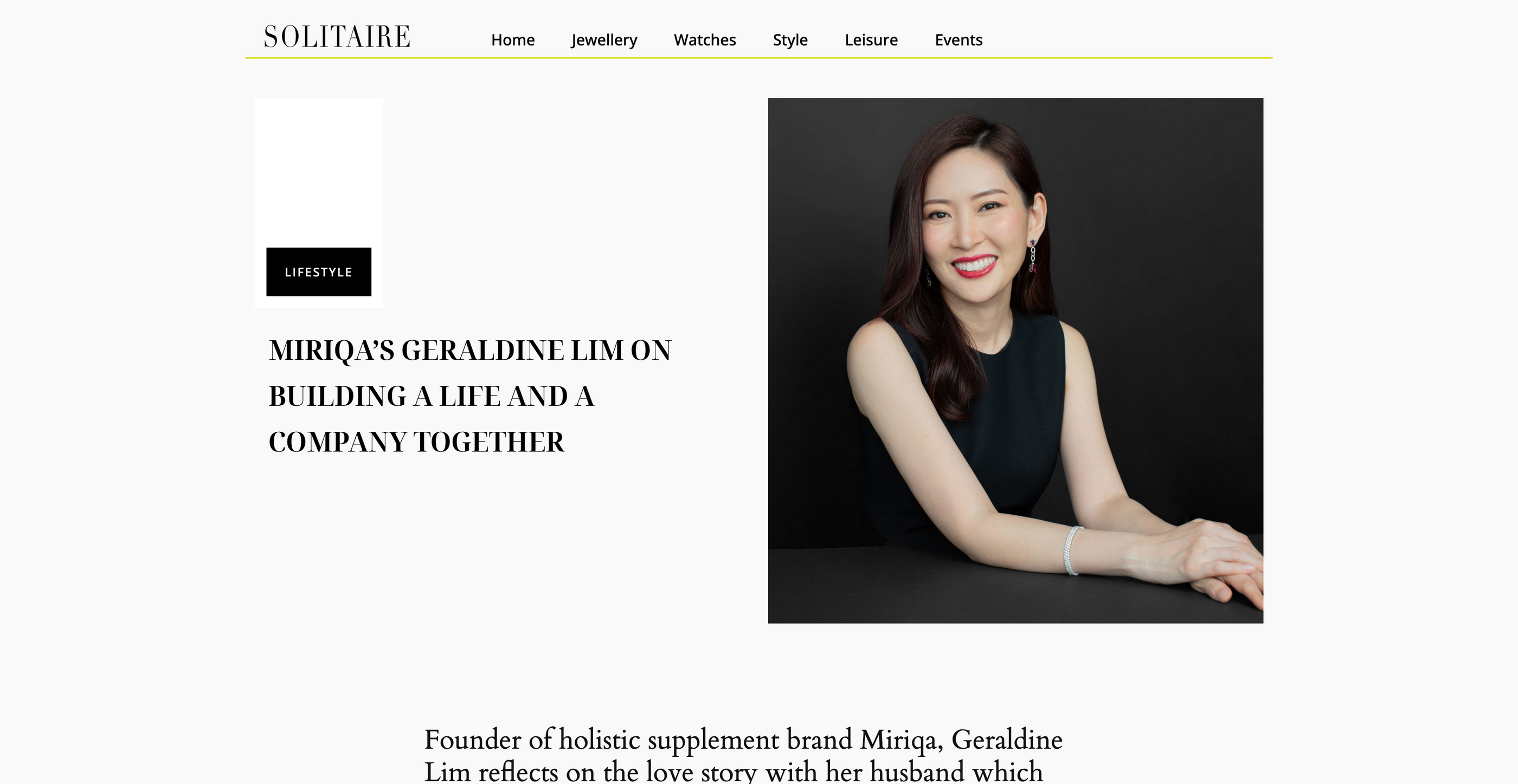 MIRIQA’s Geraldine Lim on Building a Life and a Company Together