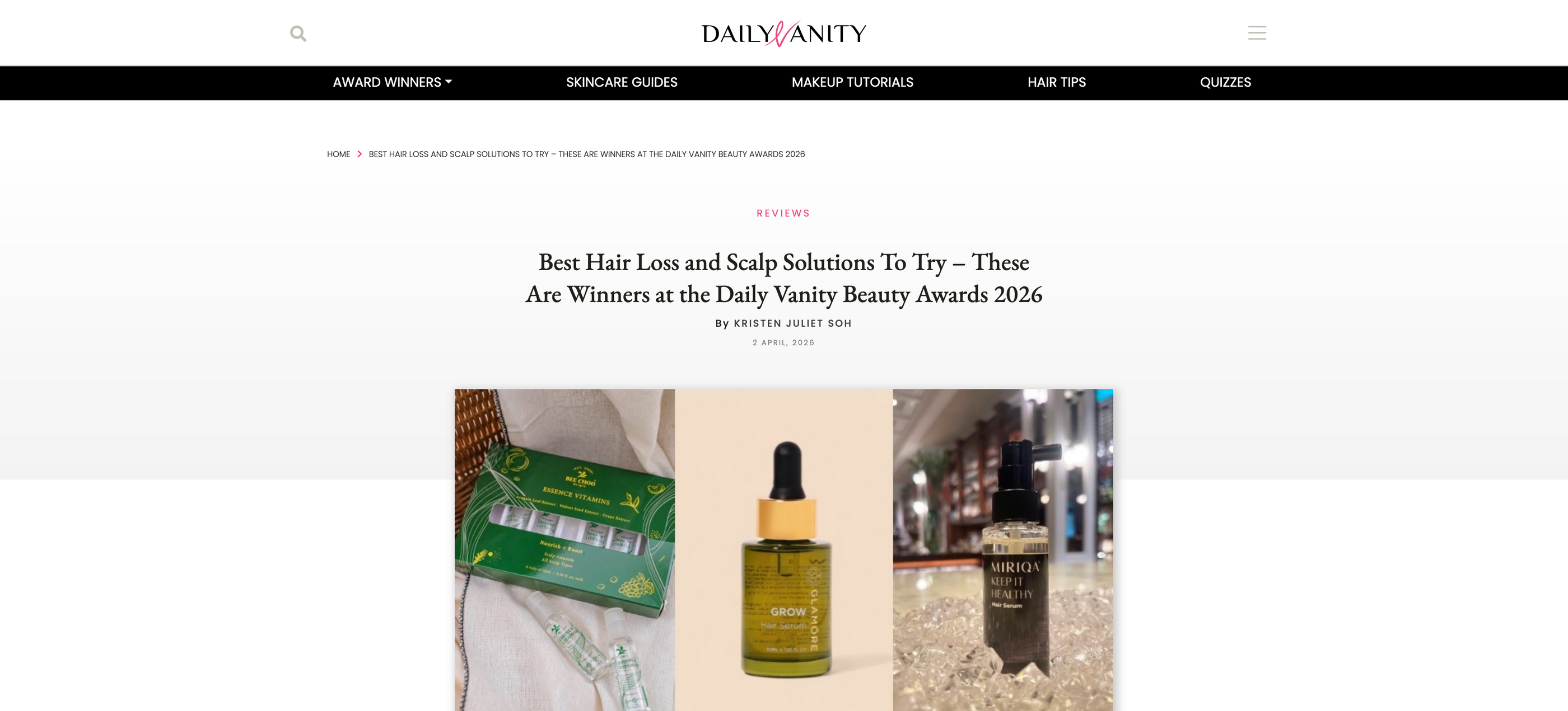 Best Hair Loss and Scalp Solutions To Try – These Are Winners at the Daily Vanity Beauty Awards 2026
