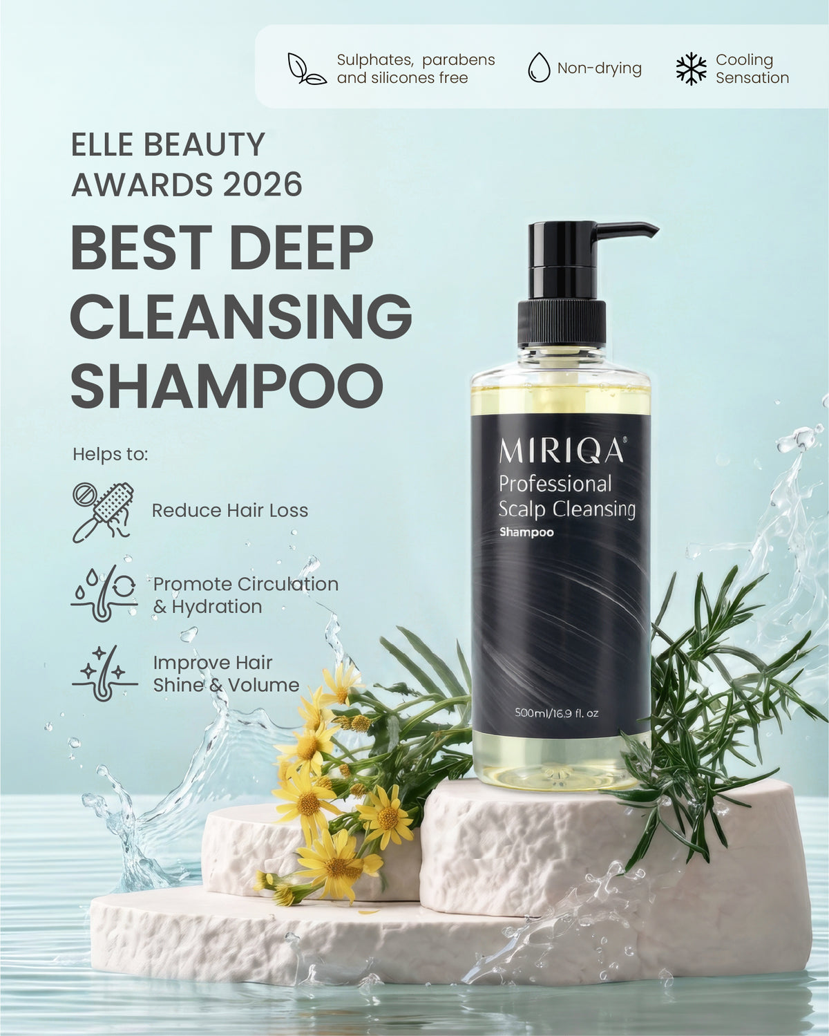 MIRIQA® Professional Scalp Cleansing Shampoo 500ml