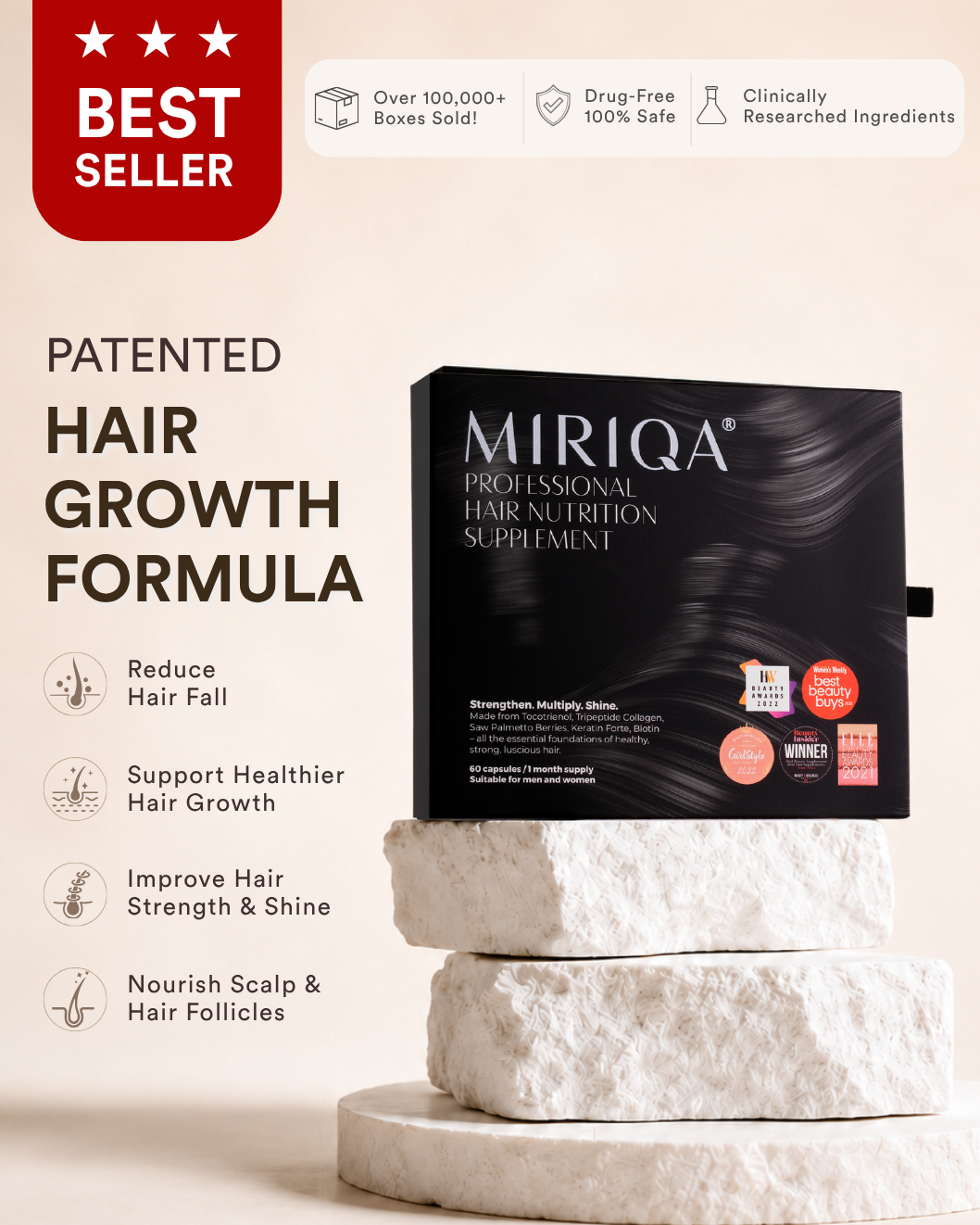 MIRIQA® Professional Hair Nutrition Supplement