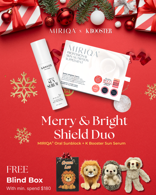 Merry & Bright Duo: MIRIQA® Skin Oral Sunblock + K Booster Capsule Sun Serum
