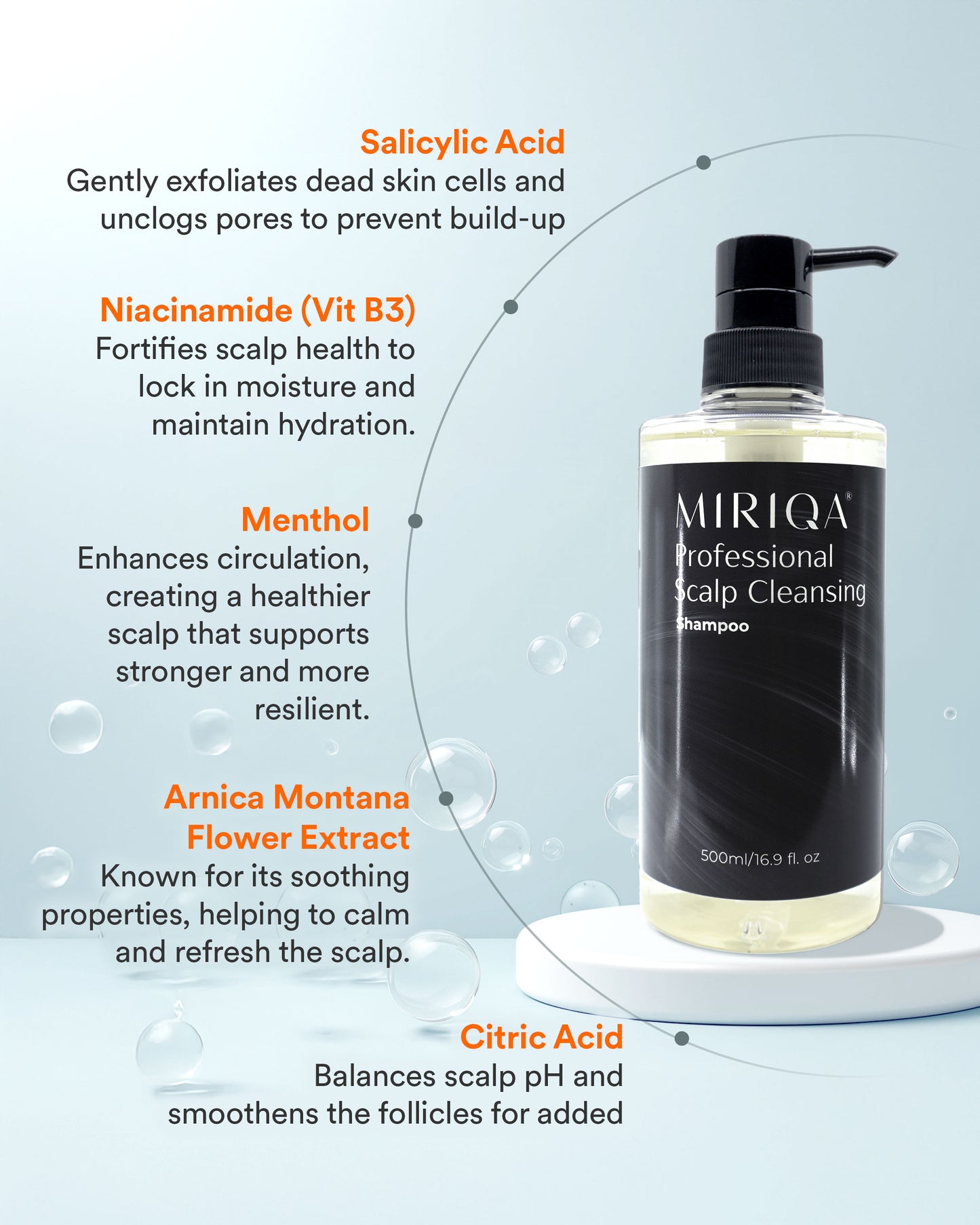 MIRIQA® Professional Scalp Cleansing Shampoo 500ml